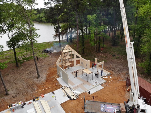 Texas Timber Block Wall Raising 