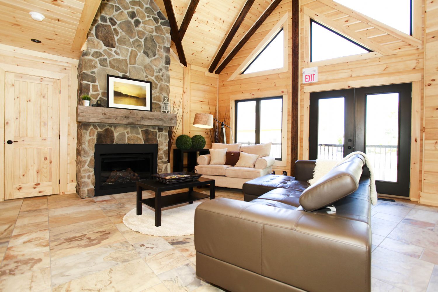 Timber Block Labrador living room