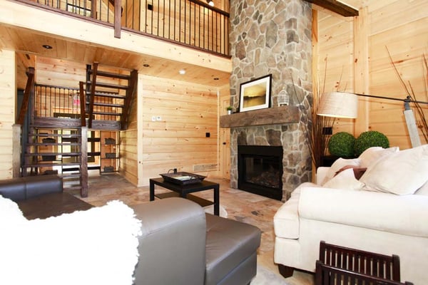 Living room timber block home 