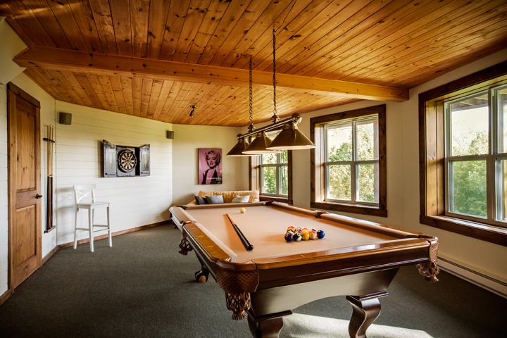 Timber Block home basement