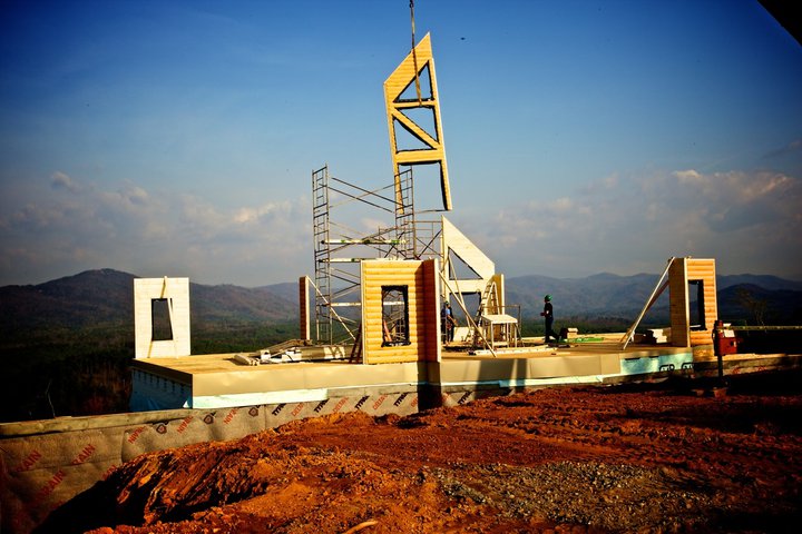 Timber Block wall raising 