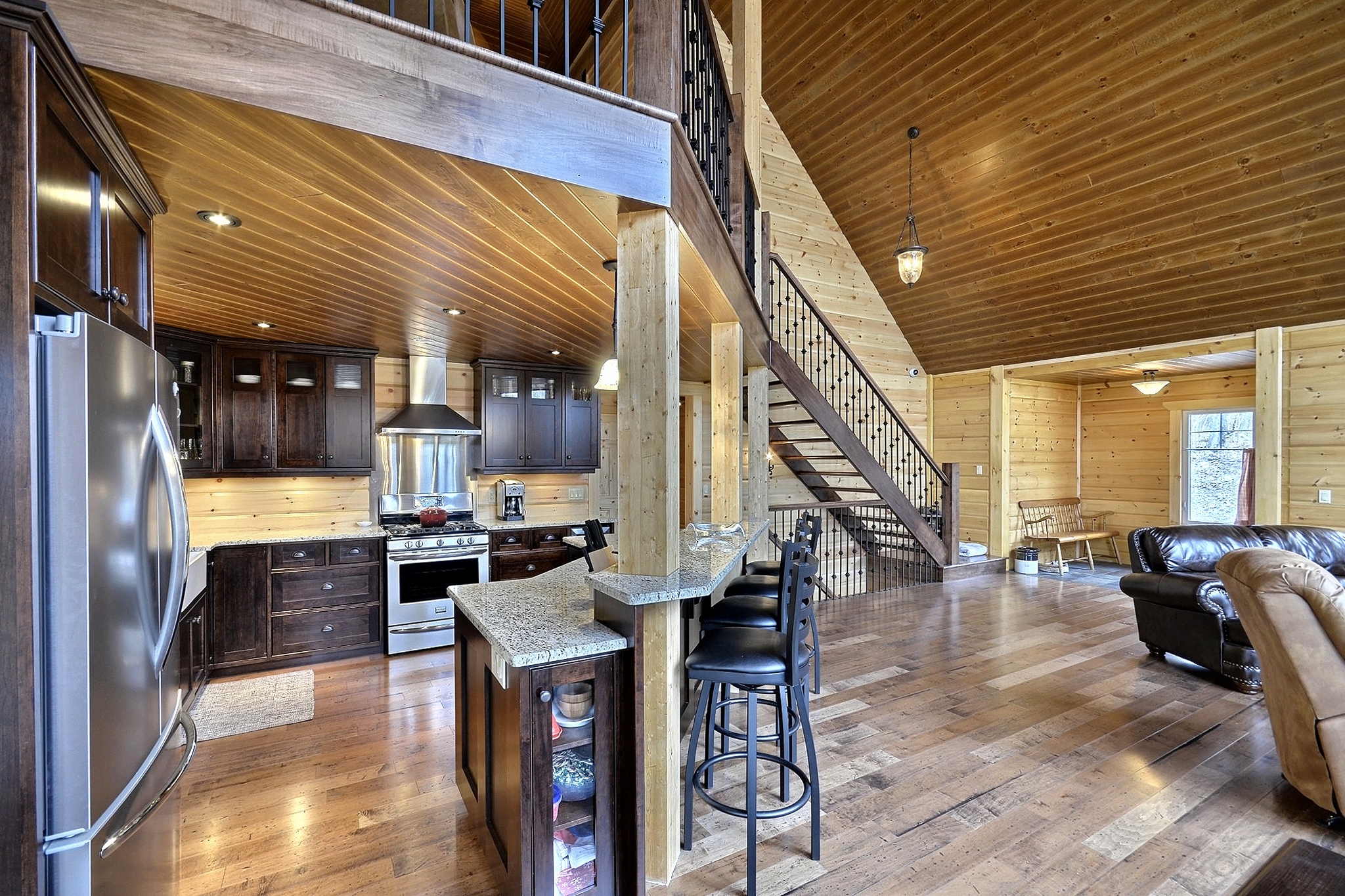 Timber Block Fairmont kitchen to living room