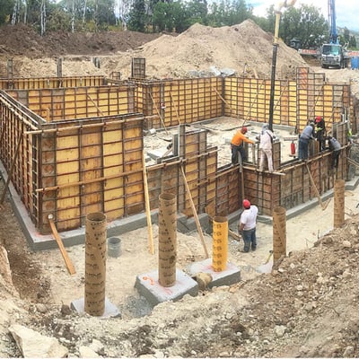 Timber Block custom home foundation 